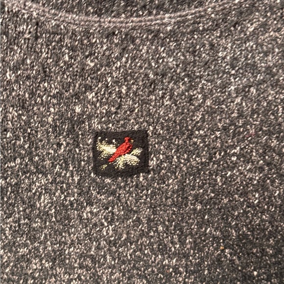 Woolrich Womens Small Charcoal Heather Fleece Vest Bird Cardinal Embroidered Zip - Picture 4 of 7